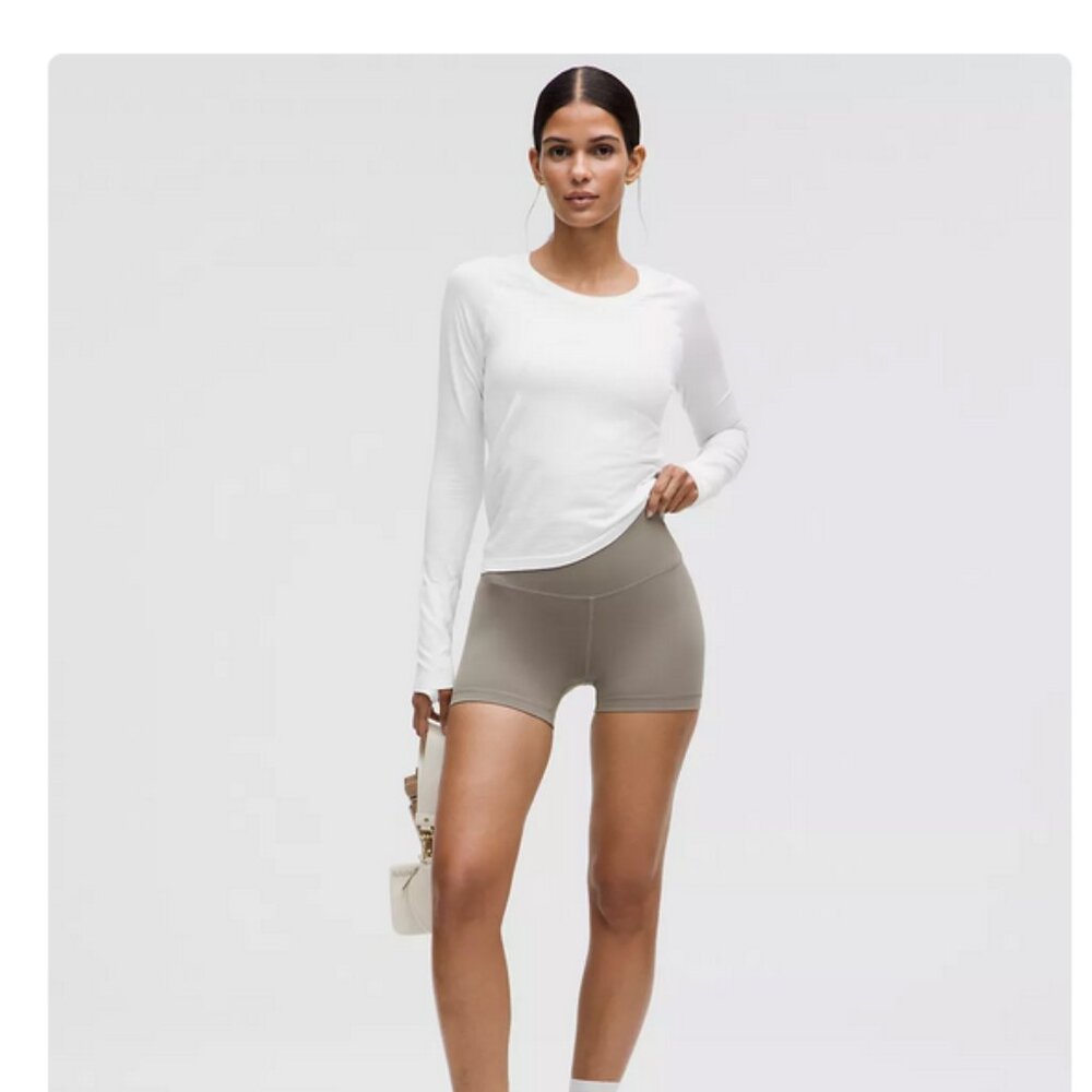 LULULEMON NWT Swiftly Tech Long-Sleeve  2.0  Waist Length WHITE 10